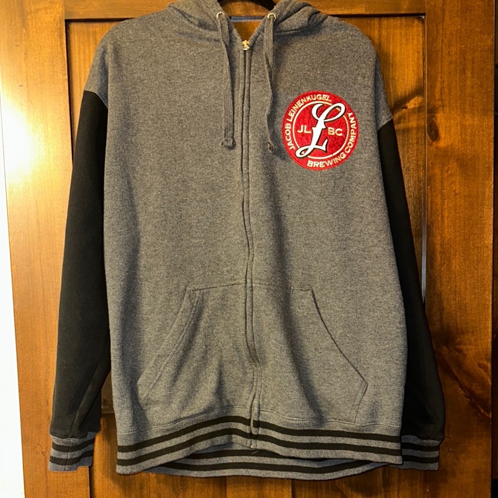 Leinenkugel’s Gray and Black Hoodie with Red Logo